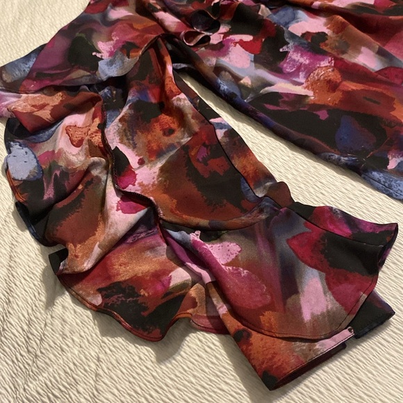 Cupio Women’s Floral Blouse Small Ruffles Long Sleeve High Low Whimsigoth - Picture 11 of 13